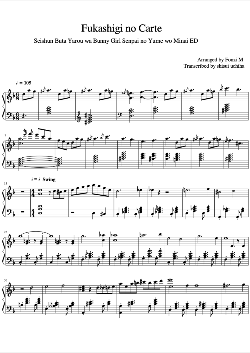 Hidehiro Kawai Fukashigi No Carte Sheet Music Downloads Hidehiro Kawai Fukashigi No Carte Sheet Music Downloads